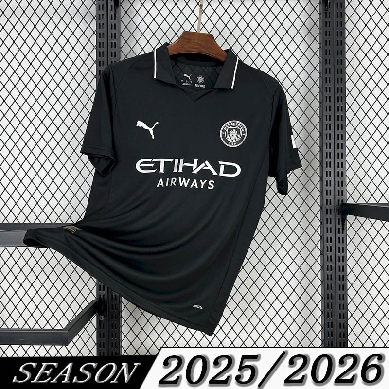 Manchester City Black 3th Away Football Shirt 2025/2026 Fan Version - Image 2