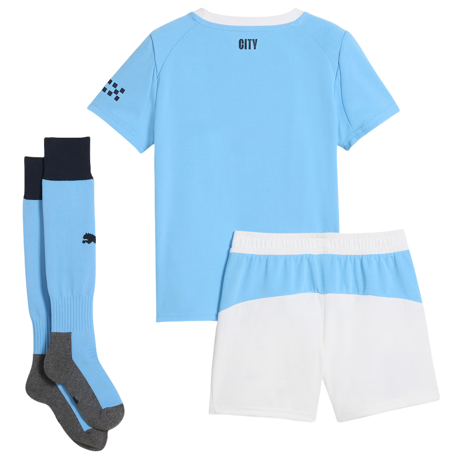 Manchester City Home Kids Soccer Jerseys Kit 2025-26 (Jersey+Shorts+Socks) - Image 3